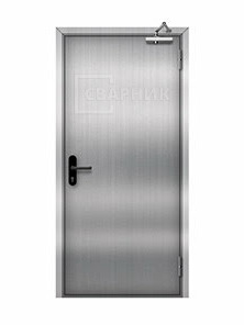 Однопольная глухая противопожарная дверь ДПМ-01 EI-30 из нержавейки